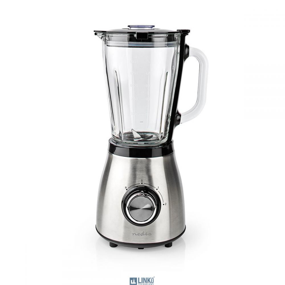 NEDIS BATIDORA DE VASO | 800 W | 1.5 L | CRISTAL | 2 AJUSTES DE VELOCIDAD |NEGRO /PLATA