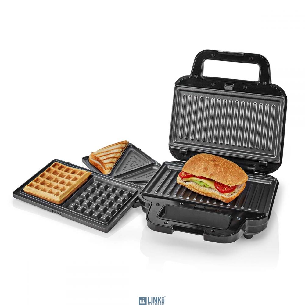 NEDIS MULTI GRILL | GRILL / SANDWICH / WAFFLE | 700 W | 22 X 12.5 CM | CONTROL