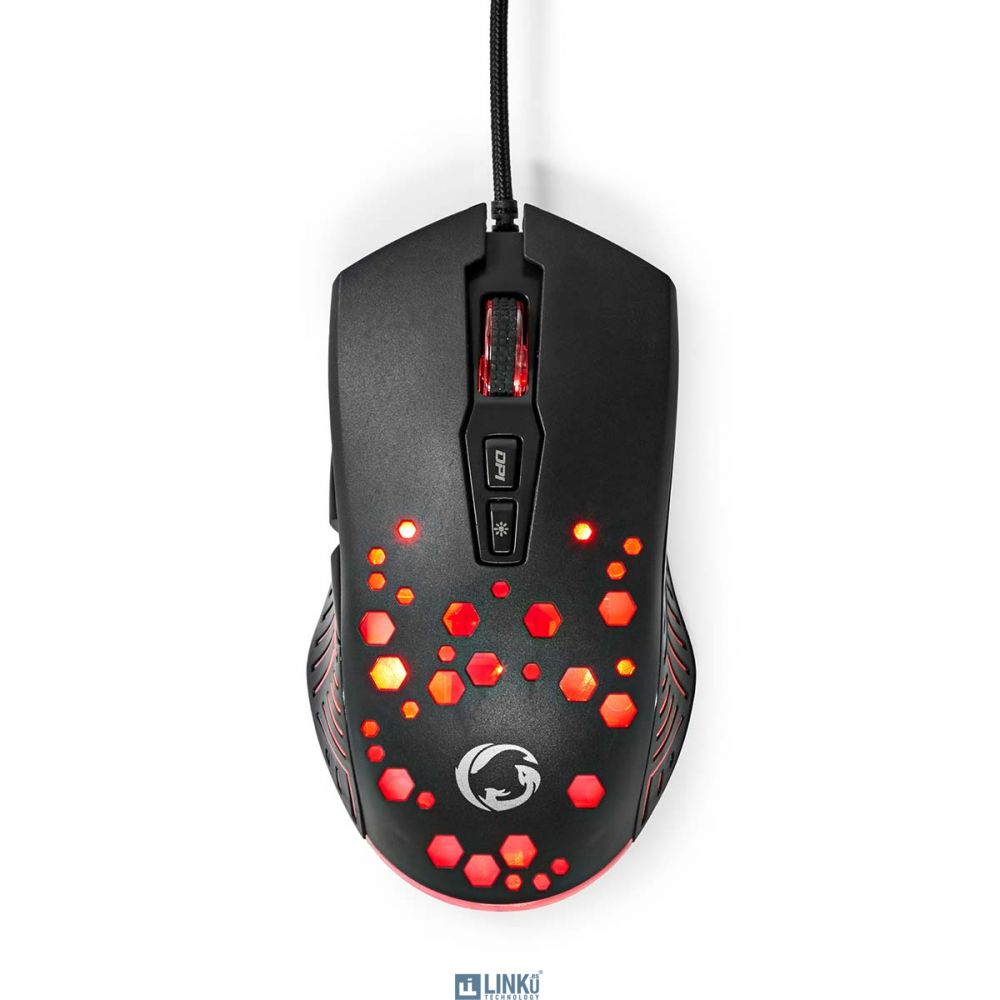 NEDIS RATON GAMING |CABLE1,5M| DPI AJUSTABLE |BOTONES: 7 PROGRAMABLES |DIESTRO R