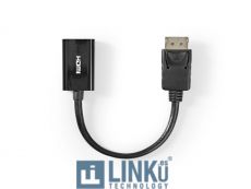 NEDIS CABLE DISPLAYPORT MACHO | SALIDA HDMI ™ | 4K@30HZ | NIQUELADO | 0.20 M | REDONDO | PVC | NEGRO