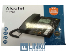 CAJA ABIERTA Y ABOLLADA ALCATEL TELEFONO FIJO COMPACTO T78 NEGRO