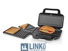 NEDIS MULTI GRILL | GRILL / SANDWICH / WAFFLE | 700 W | 22 X 12.5 CM | CONTROL