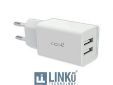 COOL CARGADOR RED UNIVERSAL ENTRADA 2 X USB  2.4 AMPERIOS BLANCO