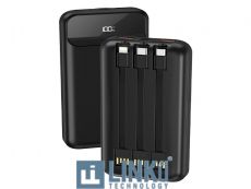 COOL BATERÍA EXTERNA POWER BANK 10.000 MAH CARGA RÁPIDA 22.5W (3 CABLE) NEGRO