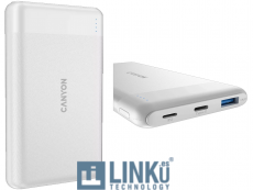 CANYON POWERBANK (BATERÍA EXTERNA) PB-1009 10000 MAH PD 18W QC 3.0 20W BLANCO