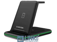 CANYON CARGADOR INALÁMBRICO PLEGABLE WS-304 15W 2EN1 NEGRO