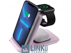CANYON CARGADOR INALÁMBRICO PLEGABLE WS-304 15W 2EN1 ROSA PÁLIDO