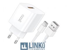 COOL CARGADOR RED /CONECTOR TIPO-C (2.4 AMP) UNIVERSAL KIT 2 EN 1 BLANCO