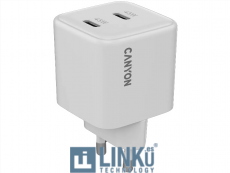 CANYON CARGADOR CU45CC GAN 45W 2XPD USB-C EU BLANCO