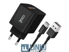 COOL CARGADOR RED CONECTOR TIPO-C (2.4 AMP) UNIVERSAL KIT 2 EN 1 NEGRO