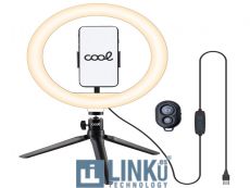 COOL SOPORTE SOBREMESA (50 CM) ARO DE LUZ LED + MANDO BLUETOOTH